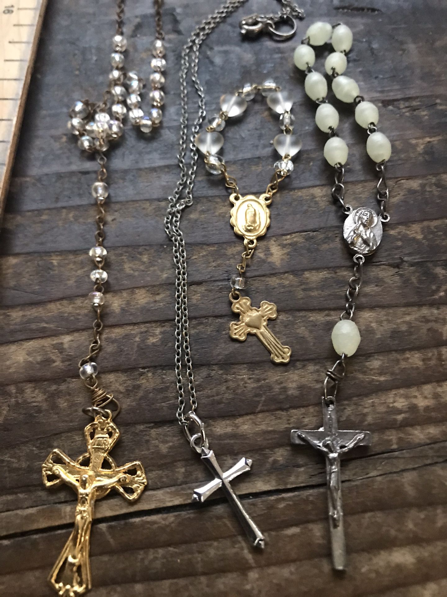 Vintage rosary cross lot