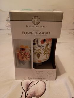 NIB Huntington Home Floral Accent Fragrance Wax Warmer & Nightlight