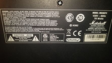 Marshall mg30cfx top 70 watt