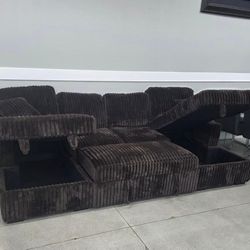Sleeper Sectional With Storage Chaise 🔥🔥🔥