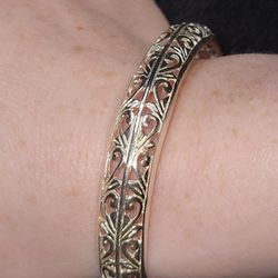 Vintage Silver Cuff Filigree Bracelet