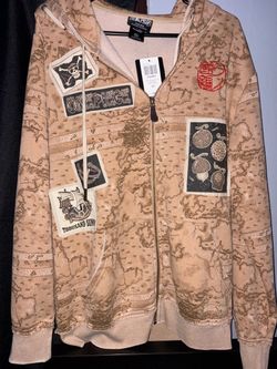 One Piece Map Raw Patches Hoodie (large)
