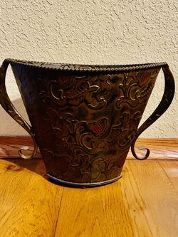 Bronze Tin Artificial Flower Vase