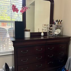 Teak Wood  Dresser With Ample Space And Mirror