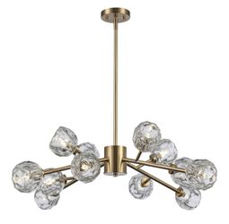 TRANS GLOBE 11669 AG I Fitz Collection Adjustable Height 9-Light Chandelier - Antique Gold | Metal & Glass Housing I Modern Contemporary I