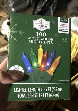 100 multicolor LED Christmas lights. Many sets available