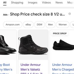 Under armour 8 1/2 Black leather Boot