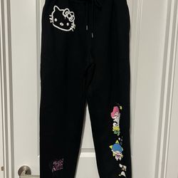 Forever 21 Hello Kitty & Friends Black Graphic Joggers Jogger Pants Medium NWOT