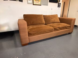 Brown Velvet Two-Seat Sofa