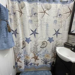 Used Shower Curtain Size 72 X 72 (looks New)