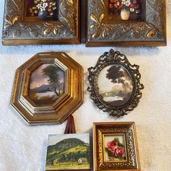 Small /Miniature Vintage / Antique Paintings And Pictures 