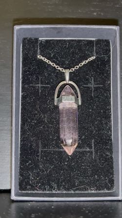 Purple Crystal Point Pendant Necklace