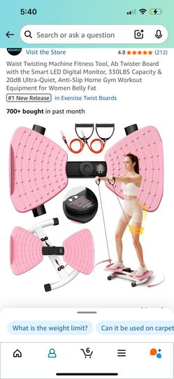 Waist Twisting Machine Fitness Tool, Ab Twister Board with the Smart LED Digital Monitor, 330LBS Capacity & 20dB Ultra-Quiet, Anti-Slip Home Gym Worko