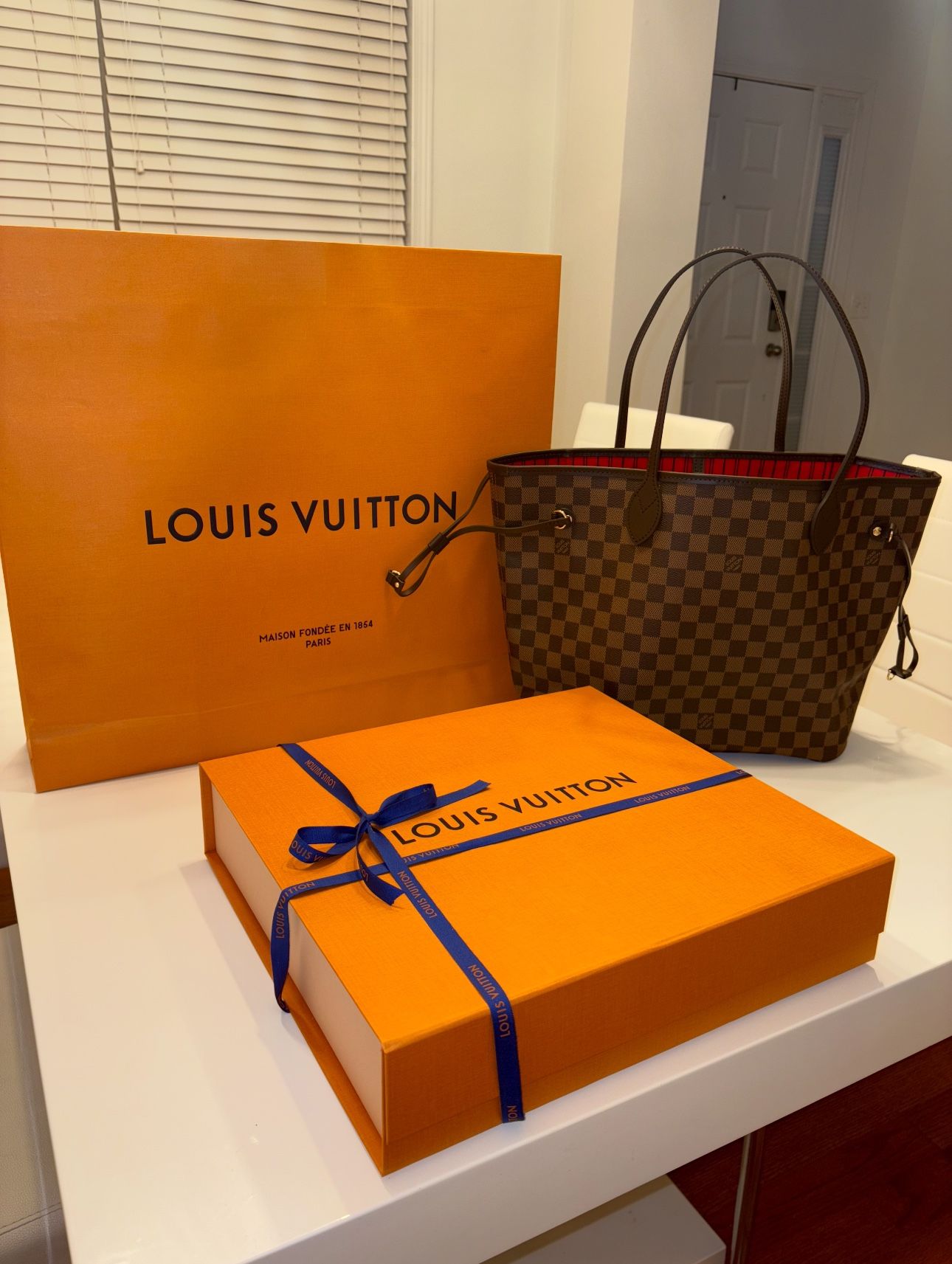 Brown Louis Vuitton Neverfull MM