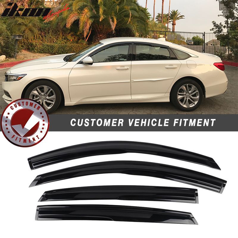 Fits 2018-2025 Honda Accord Mugen Style Window Visors Sun Guard Rain Deflector 4PCS