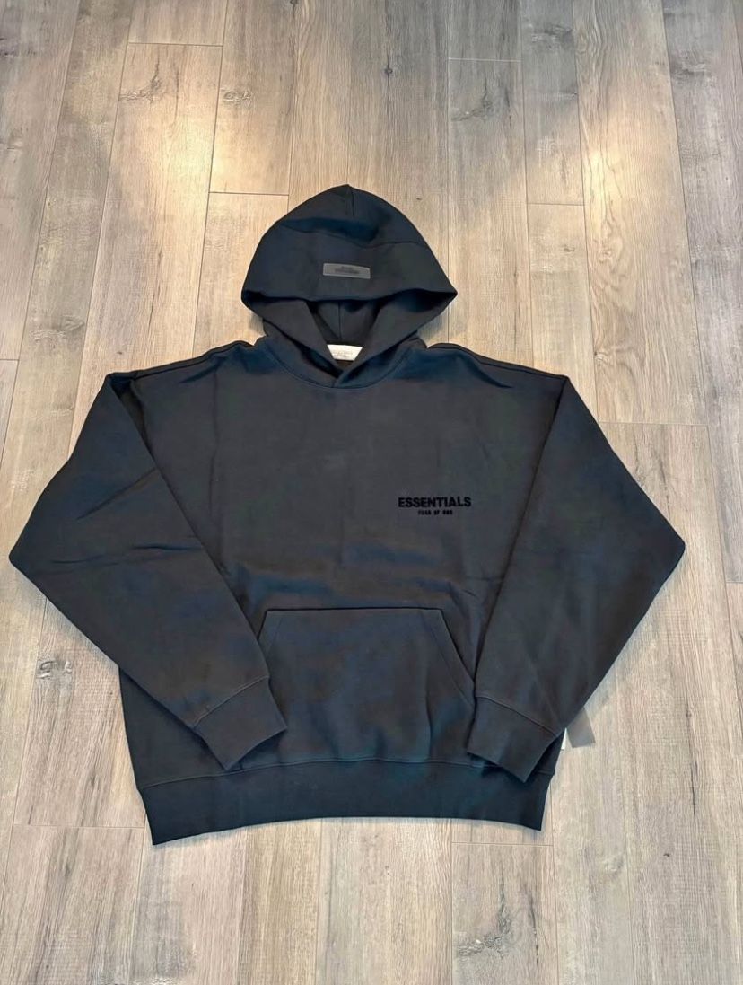 Fear of god essentials fleece hoodie Black