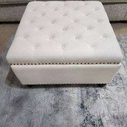 XL Square Upholstered Storage -  w/ Nailhead Trim 