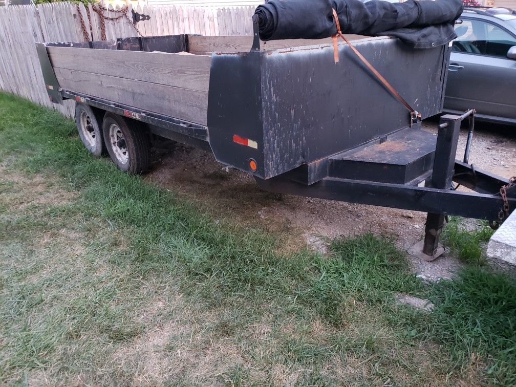 7 x 14 dump trailer pintle hitch tandem 8 lug