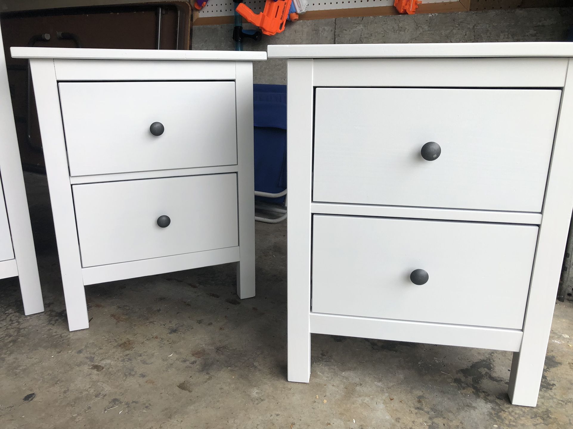 Two White Ikea Hemnes Nightstand/end Tables