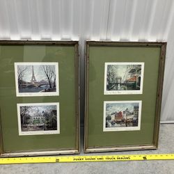 vintage lithograph prints of Paris landmarks by the artist Georges B