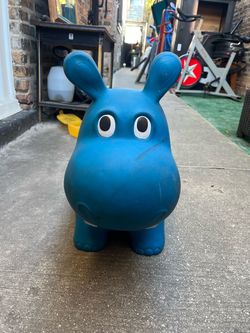 Blue Hippo Inflatable Bouncy Ride-On Toy