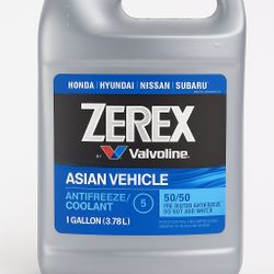 Zerex Asian Vehicle Coolant – 1 Gallon (Unopened, 50/50 Pre-Diluted) 