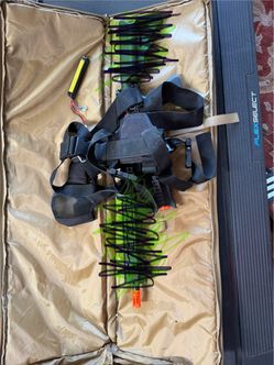 Airsoft carrying bag and parts.
