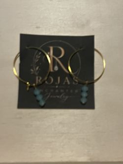 Aqua Earrings Loop Earrings 