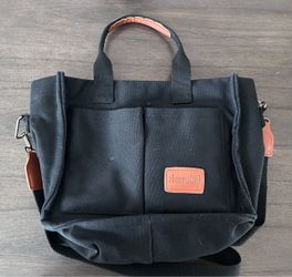Zhenmeishi Black Canvas Tote Crossbody Bag