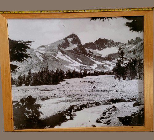 BEND OREGON BROKEN TOP 
MOUNTAIN SCENIC VIEW PICTURE W/FRAME  42"X42" 