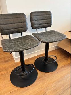 Adjustable Gray Bar Stools