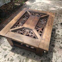 Solid wood conversation table