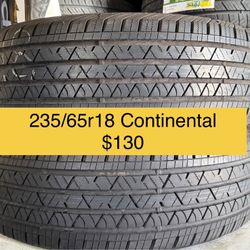 235/65r18 Used Continental Tires Pair - Llantas 235 65 18