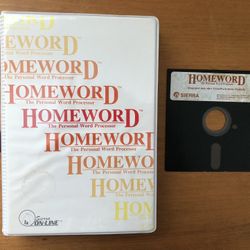 Vintage and Rare 1983  ‘HOMEWORD The Personal Word Processor’ box set includes disk and cassette by Sierra On-Line for Apple II, IIe and II+