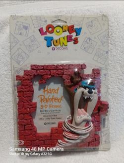 Vintage Looney tunes hand painted 3-D photo frame