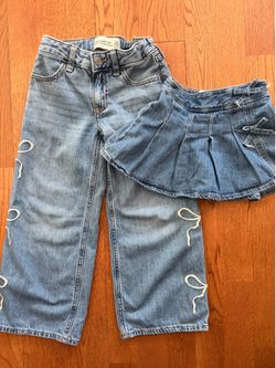 Abercrombie kids denim jeans and skort 5/6