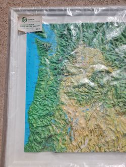 Vintage Relief Map. NW USA.