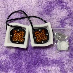 2X 4" Amber LED Work Light Pods Flood Spot Round Driving Fog Lamp Offroad SUV US