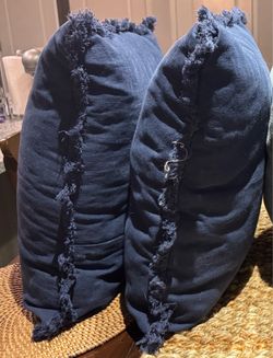 Dark Blue Throw Pillows (20 x 20”)-Set of 2