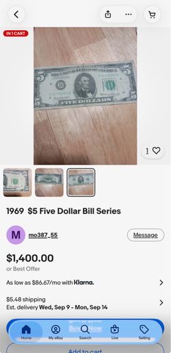 1969 5$ bill !!!