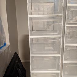 5 stackable Shoe Storage Box with door
Stacks On Top Of Each Other 