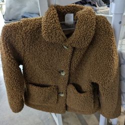 Girls Extra Small 4-5 Fuzzy Coat Like New - Worn Once
