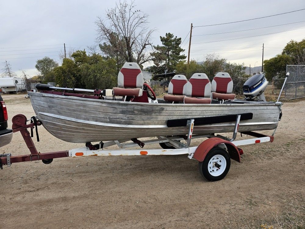 14ft Star Craft Bass Aluminum Boat And Trailer 