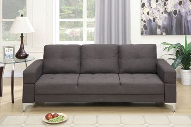 Brand new 79" ash black linen sofa-style futon