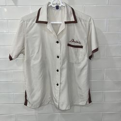 Vintage Women's 60's Bowling Shirt Japan Pizza House Okinawa Thomas PA