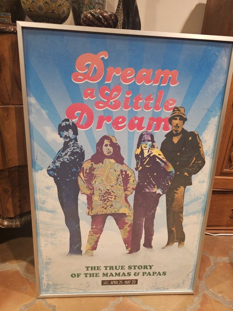 Rare Rock Poster The Mamas And The Papas Dream A Little Dream Phoenix Theater 25x37