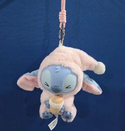 Miniso Disney Stitch "Eat Something Before Sleep" series 5" plush keychain