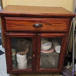Wood Storage Cabinet on Wheels