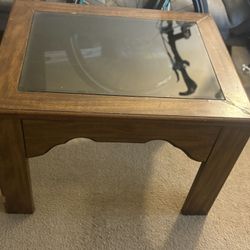 Living Room Table W/Glass Surface 