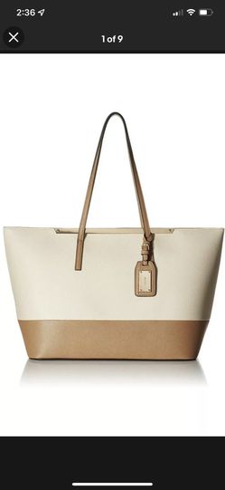 Aldo Smith Tote Bag Bone Brown Handbag Large Satchel